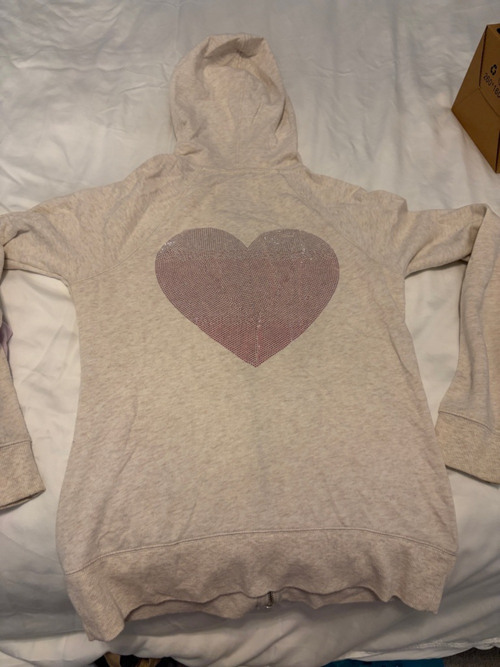 Victoria's Secret Blush Pink Heart-Back Hoodie Sweater